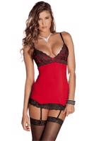 2Pc Hollywood Chemise & G-String Set Red, S/M