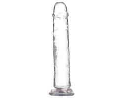 Addiction Crystal - priehľadný dildo so základňou - 20cm