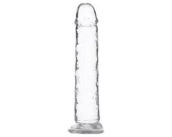 Addiction Crystal - prísavnyý dildo (priehľadný) - 18cm