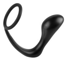 analfantasy ass-gasm plug - análne dildo s krúžkom na penis (čierny)