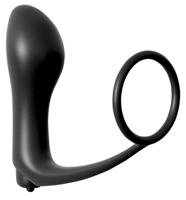 analfantasy ass-gasm vibrator - análny vibrátor s krúžkom na penis (čierny)