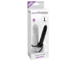 Analfantasy Double Trouble - pripevňovacie análne dildo (čierne)