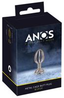 ANOS Metal (2,8 cm) - oceľové análne dildo v klietke (strieborné)