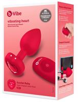 b-vibe heart - bezdrôtový análny vibrátor s rádiom (červený)