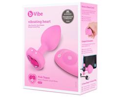 b-vibe heart - nabíjateľný, rádiový análny vibrátor (ružový)