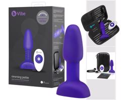 b-Vibe Rimming - rotačný anál vibrátor s perlami (fialový)