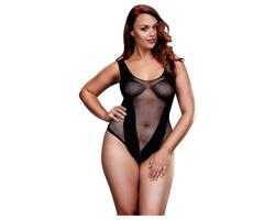 BACI Plus Size - rafinovaný sieťovaný body - čierny (XL-XXL)