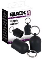 Black Velvet - prísavky na bradavky s kovovým krúžkom (čierne)
