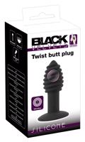 Black Velvet Twist - dobíjací silikónový análny vibrátor (čierny)
