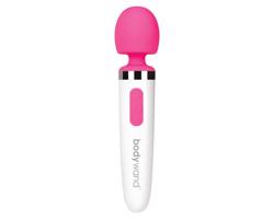 Bodywand Aqua Mini - akumulátorový, vodotesný masážny vibrátor (bielo-ružový)