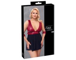 Cottelli Bondage Plus Size – babydoll (červeno-čierna)