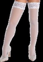 Cottelli hold-up stockings with lace trim white L