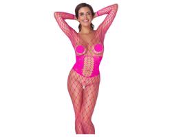 Cottelli - mesh catsuit (pink) - S-L