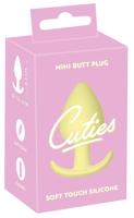 Cuties Mini Butt Plug - silikonové análne dildo - žlté (3,1cm)