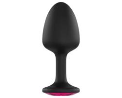 Dorcel Geisha Plug Ruby L - análny kolík s ružovým kameňom (čierny)