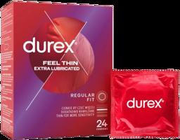 Durex Feel Thin Extra Lubricated – tenké kondómy (24ks)