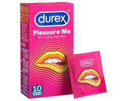 Durex Pleasure Me - rebrovaný-bodkovaný kondóm (10 ks)