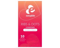 EasyGlide Ribs & Dots - bodkovaný kondóm (10 ks)