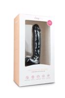 Easytoys - dildo so semenníkmi a prísavkou (22,5cm) - čierne