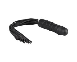 Easytoys Flogger - dvojitá radosť: bičík a silikónové dildo (čierne)