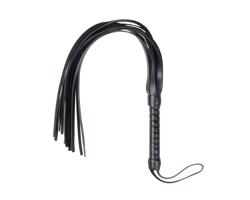 Easytoys Flogger - jemný čierny bičík z umelej kože