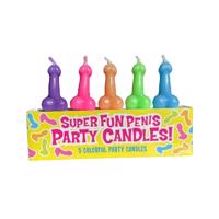 Farebné sviečky na tortu Party Penises (5 ks)