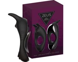 FEELZTOYS Zeus - nabíjací vibračný krúžok na penis (čierny)