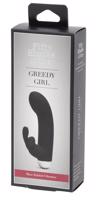 Fifty Shades of Grey Mini Greedy Girl - bezdrôtový vibrátor s ramenom s hrotom (čierny)