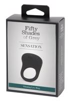 Fifty shades of grey - Vibračný krúžok na penis Sensation na batérie (čierny)