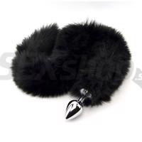 FURRY FANTASY BLACK PANTHER TAIL BUTT PLUG