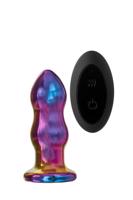 Glamour Glass - sklenený análny vibrátor s rádiovým ovládaním (farebný)