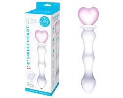 GLAS - sklenené dildo srdiečko (priehľadné)