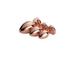 Gleaming Love - análne srdiečkové plugy rosegold (3 ks)