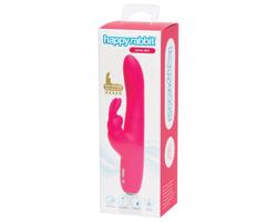 Happyrabbit Curve Slim - vodotesný vibrátor s klitorálnym ramenom (ružový)