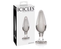 Icicles No. 26 - kónický, sklenený análny kolík (priehľadný)