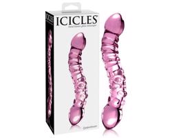 Icicles No. 55 - obojstranné, G-bod sklenené dildo (ružové)