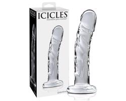 Icicles No. 62 - sklenené dildo s penisom (priehľadné)