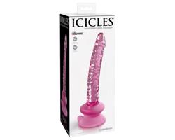 Icicles No. 86 - sklenené dildo s penisom (ružové)