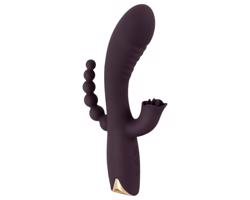 Javida - 3-in-1 Beaded Tongue Vibrator (Purple)