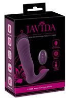 Javida RC - Nabíjací, rádiom riadený, 2-funkčný vibrátor na klitoris (fialový)