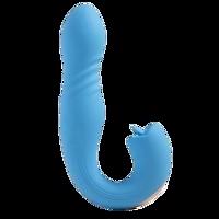 JOI THRUST 2  Pressure Sensing App Controlled Thrusting G-spot Vibrator & Tongue Clit Licker Blue