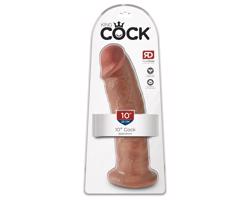 King Cock 10 - veľké dildo s prísavkou (25 cm) - tmavá prírodná farba