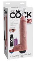 King Cock 11 - realistické striekajúce dildo (28 cm) - prírodné