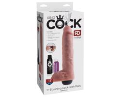 King Cock 11 - realistický striekajúci dildo (28 cm) - prírodný