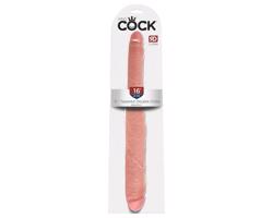 King Cock 16 Tapered - realistické dvojité dildo (41cm) - prírodná farba