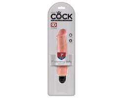 King Cock 7 Stiffy - vodeodolný realistický vibrátor (18 cm) - prírodný vzhľad