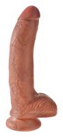 King Cock 9 dildo so semenníkmi (23 cm) - hnedé