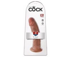 King Cock 9 - prísavkový realistický dildo (23 cm) - tmavá prírodná