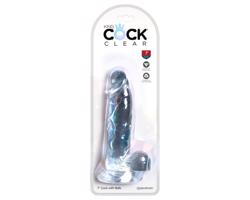 King Cock Clear 7 - realistický dildo s pätou, 18 cm