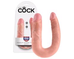 King Cock dvojité dildo (stredné) - naturál